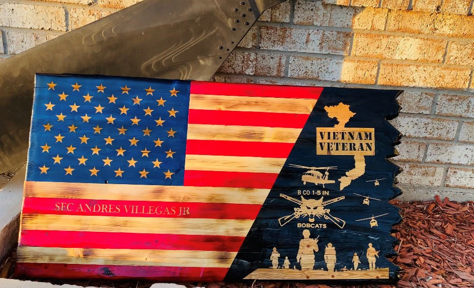 Traditional Rustic American Flag