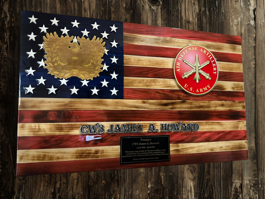 Handcrafted Military Tribute Wooden American Flag