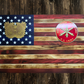 Handcrafted Military Tribute Wooden American Flag