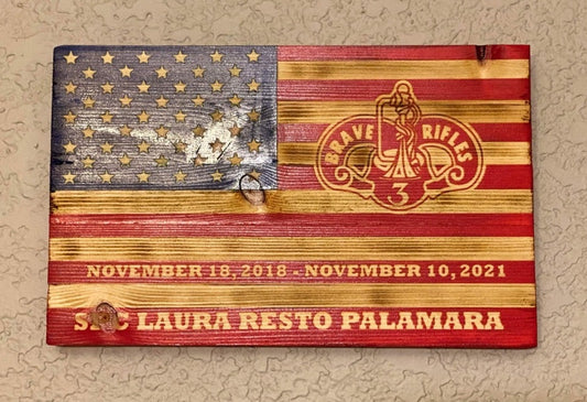 11.5" x 7.5" Wooden Flag